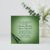 La Faire-part de mariage verte chatoyante (Debout devant)