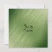 La Faire-part de mariage verte chatoyante (Dos)