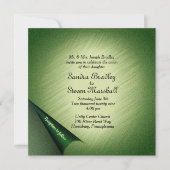 La Faire-part de mariage verte chatoyante (Devant)