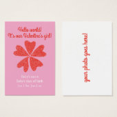 La faire-part de naissance de Valentine (Devant & derrière)