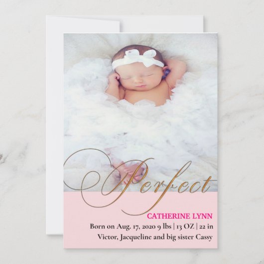 La Faire-part de naissance parfaite de la petite f (Devant)