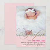 La Faire-part de naissance parfaite de la petite f (Devant / Derrière)