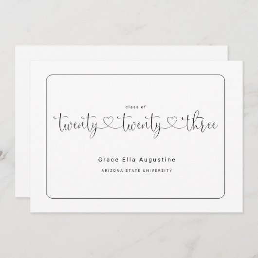 La Faire-part d'obtention du diplôme d'une mignonn (Devant / Derrière)