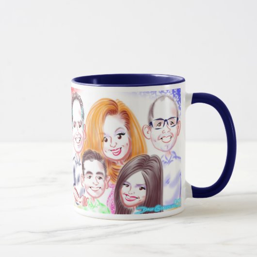 La famille d'anniversaire Caricatures la tasse (Droite)