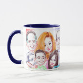 La famille d'anniversaire Caricatures la tasse (Gauche)