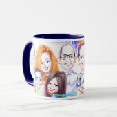 La famille d'anniversaire Caricatures la tasse (Devant gauche)