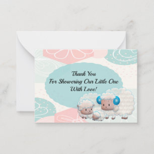 La Famille Des Moutons Sur La Carte de remerciemen