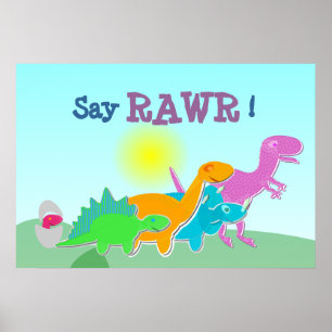 La Famille Dinosaure Dit Rawr ! Affiche