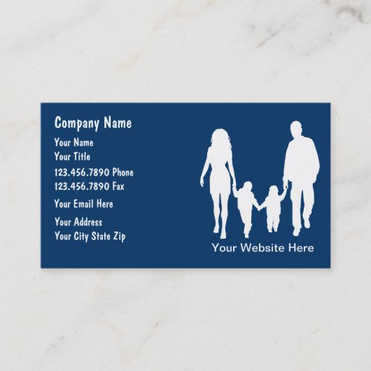 La famille entretient des cartes de visite (Devant)