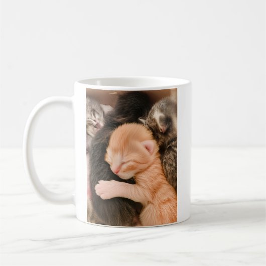La famille est tout, mug à café avec chaton (Gauche)