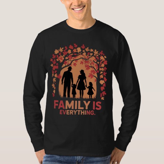 La Famille Est Tout : Silhouette D'Automne T-Shirt (Devant)