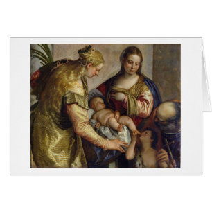 La famille sainte avec St Barbara, c.1550 (huile