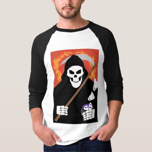 La Faucheuse Grim - T-shirt Sleeve Raglan (Devant)