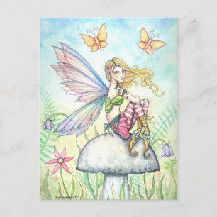 La Fée et Papillon de Carte Postale du Jardin d'Hé