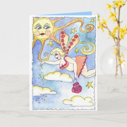 LA FÉE ÉVASIVE DE CULPABILITÉ ! Carte de voeux de (Fleur jaune)