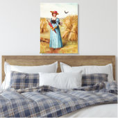 La femme dans la toile de Wheatfield Imprimer (Insitu(Chambre))