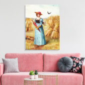 La femme dans la toile de Wheatfield Imprimer (Insitu(Salon))