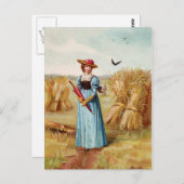 La femme dans le champ de blé Carte postale (Devant / Derrière)