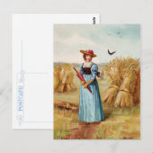 La femme dans le champ de blé - Carte postale (Devant / Derrière)