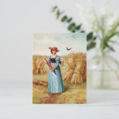 La femme sur la carte postale Wheatfield (Debout devant)