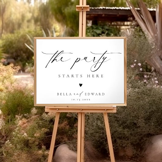 La fête commence ici Affiche de bienvenue Mariage