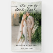 LA FÊTE COMMENCE ICI ! Bannière de mariage photo (Vertical)