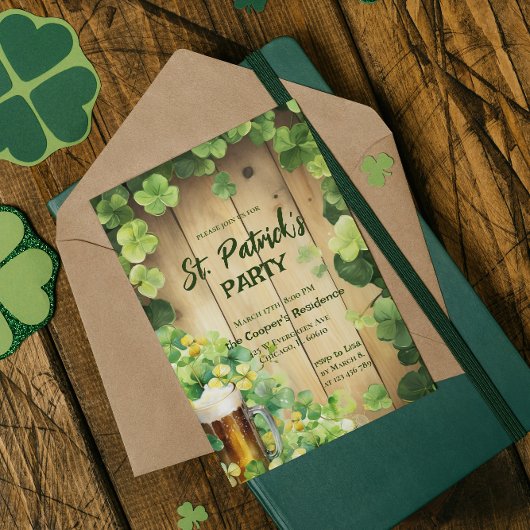 La Fête de la Saint-Patrick | Trèfle | Invitation