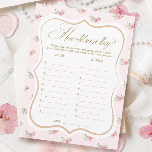 La fête du thé nuptiale devine la carte de jeu Age