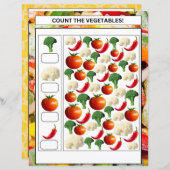 La feuille de calcul mathématique compte les légum (Devant / Derrière)