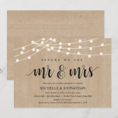 La ficelle rustique allume des invitations de (Devant / Derrière)