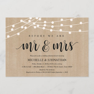La ficelle rustique allume des invitations de