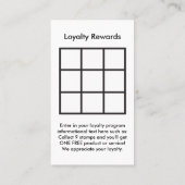 la fidélité de logo récompense la carte (Dos)