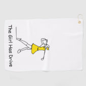 La fille a la voiture, serviette de golf (Horizontal)