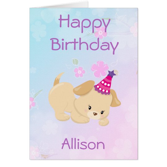 La fille de joyeux anniversaire personnalisent carte