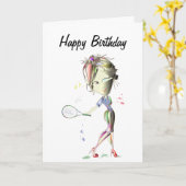 La fille de Mlle-ajustement joue la carte de voeux (Fleur jaune)