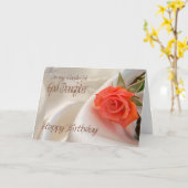 La filleule, une carte d'anniversaire avec un rose (Fleur jaune)