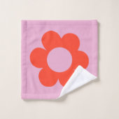 La Fleur 02 Flower Print Pink Retro Preppy Floral (Gant de toilette)