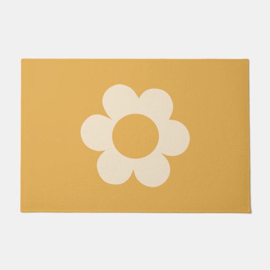 La Fleur 07 Retro Bloemgeel Deurmat (Voorkant)