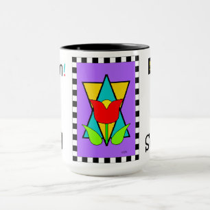 La fleur de Shalom sur le mug de l'Étoile de David