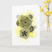 La fleur jaune et grise gribouille la carte de (Fleur jaune)