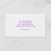 la fleur pourpre fleurit le carte de visite (Dos)