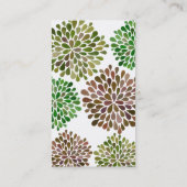 La fleur verte a éclaté le carte de visite neutre (Dos)