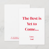 La foi rouge Le meilleur est encore à venir. Carte (Devant / Derrière)