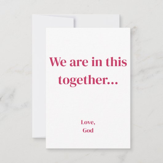 La foi rouge Nous sommes ensemble. Cartes de corre (Devant)