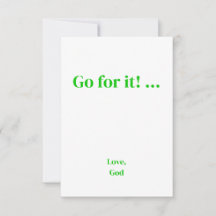 La foi verte Allez-y ! ... Love, God Note Cartes