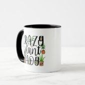 La folle Plante Lady Cafee Mug avec des Plantes en (Devant gauche)
