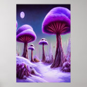 La forêt de champignons en hiver | AI Art Poster (Devant)