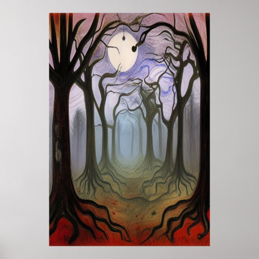 La forêt éffrayante | AI Art Poster (Devant)