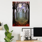 La forêt éffrayante | AI Art Poster (Bureau à domicile)