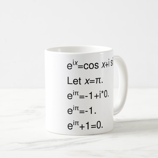 La formule d'Euler, dérivation de tasse de café (Devant droit)